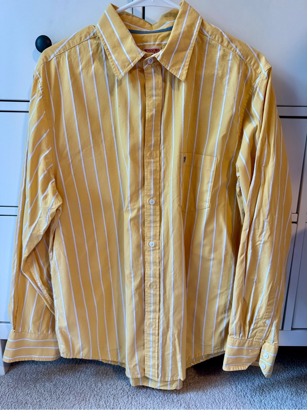 Mossimo Supply Co. Yellow & White Vertical Stripe Button-Down Shirt
